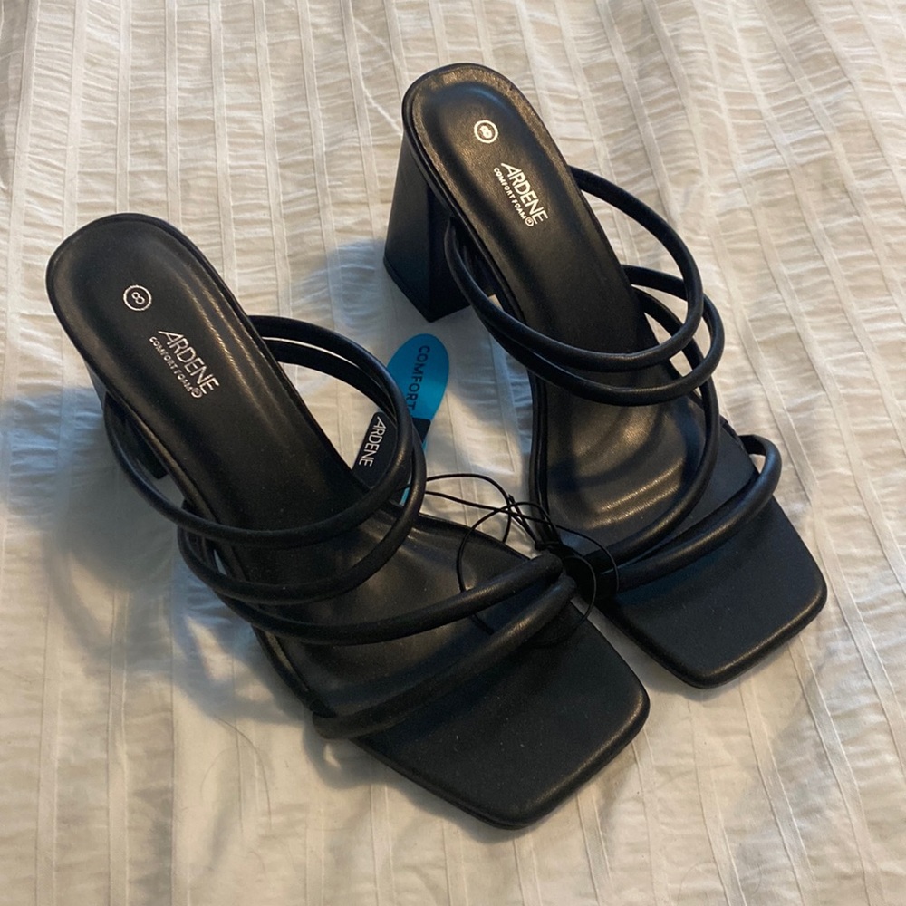 Black strapy heels